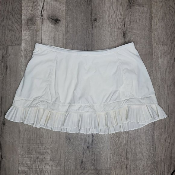 Lululemon City Sky Run By Skirt White size 10 pockets ruffle tennis skirt - Picture 5 of 9